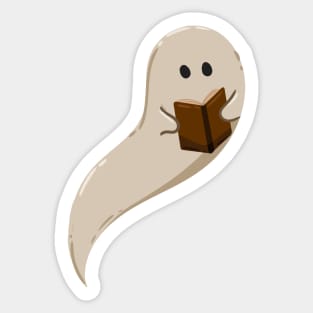 Ghost Reading Book Sticker